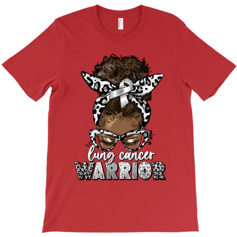 Lung Cancer Warrior Afro Messy Bun T-shirt | Artistshot