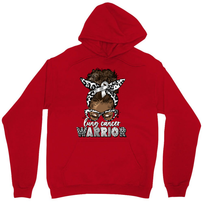 Lung Cancer Warrior Afro Messy Bun Unisex Hoodie | Artistshot