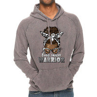 Lung Cancer Warrior Afro Messy Bun Vintage Hoodie | Artistshot