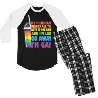 My Milkshake Brings All The Boys To The Yard Lgbtq Gay Pride Tank Top Men's 3/4 Sleeve Pajama Set | Artistshot