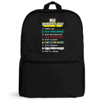 My Perfect Day Play Video Games Gamer Backpack | Artistshot