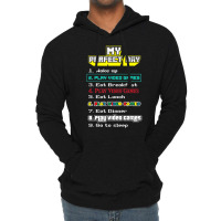 My Perfect Day Play Video Games Gamer Lightweight Hoodie | Artistshot