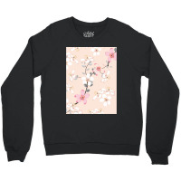 Seamless Pattern Pink Wild Flowers Isolated Pastel Crewneck Sweatshirt | Artistshot