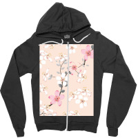 Seamless Pattern Pink Wild Flowers Isolated Pastel Zipper Hoodie | Artistshot