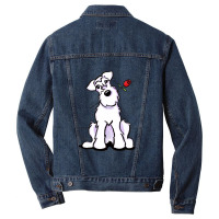 White Schnauzer Sweetheart Gift Men Denim Jacket | Artistshot