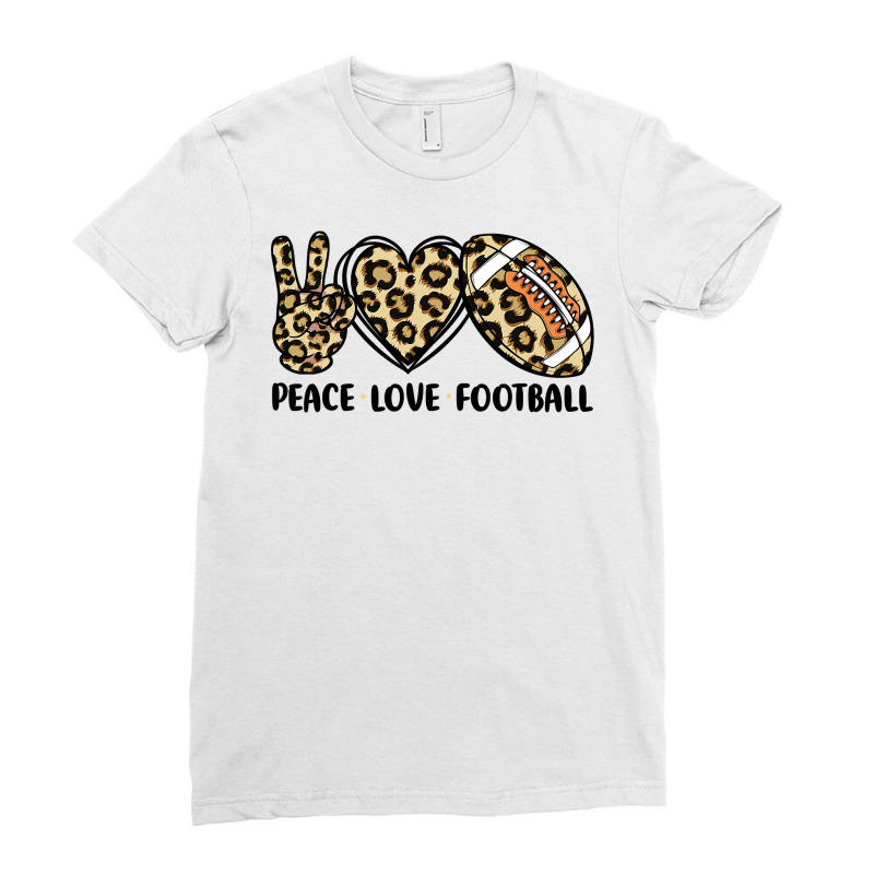 Football Leopard Peace Love Football Womenn Girls Toddler 78 Football  Ladies Fitted T-Shirt by coolquirrell | Artistshot