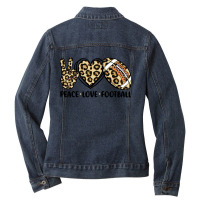 Football Leopard Peace Love Football Womenn Girls Toddler 78 Football  Ladies Denim Jacket | Artistshot