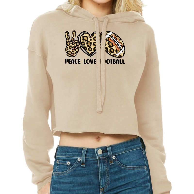 Football Leopard Peace Love Football Womenn Girls Toddler 78 Football  Cropped Hoodie by coolquirrell | Artistshot