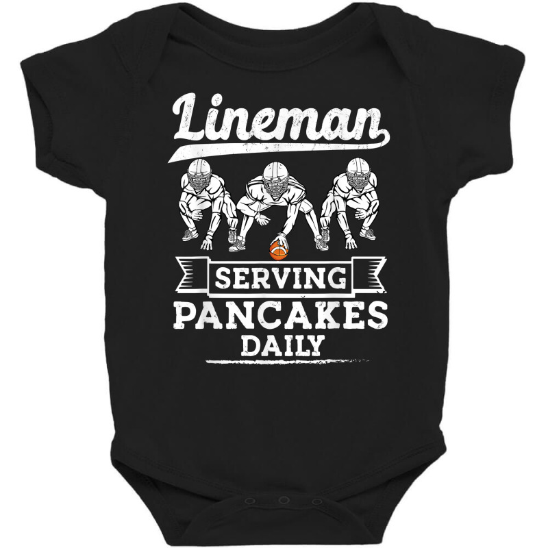 Football Lineman Serving Pancakes Daily Offensive Lineman T Shirt Baby Bodysuit | Artistshot