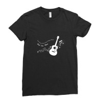 Guitar With Flying Music Notes Ladies Fitted T-shirt | Artistshot