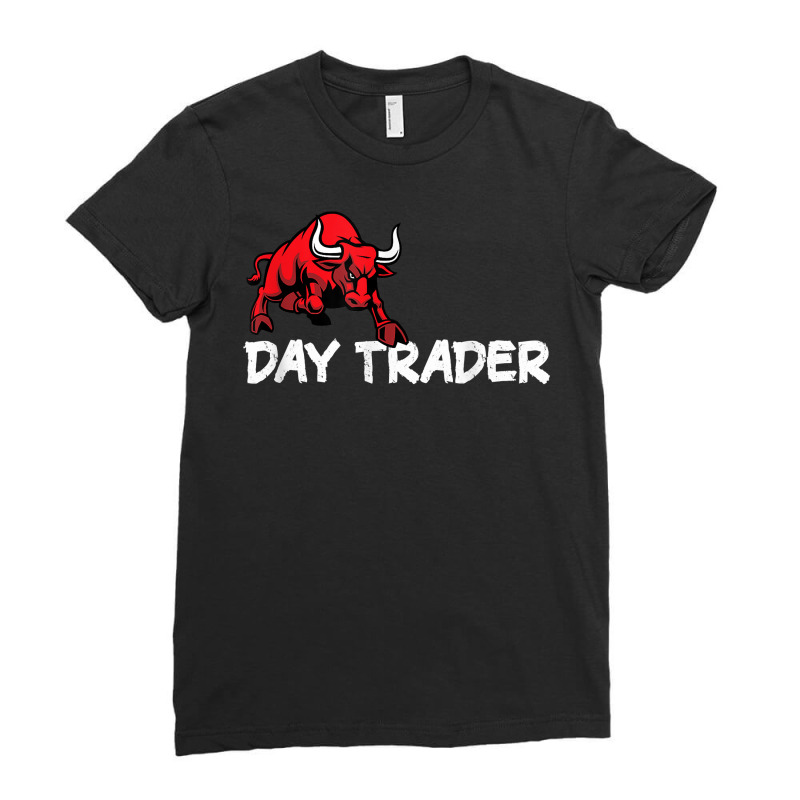 Stock Market Bull Broker Tshirt Gift Day Trader T Shirt Ladies Fitted T-Shirt by cm-arts | Artistshot