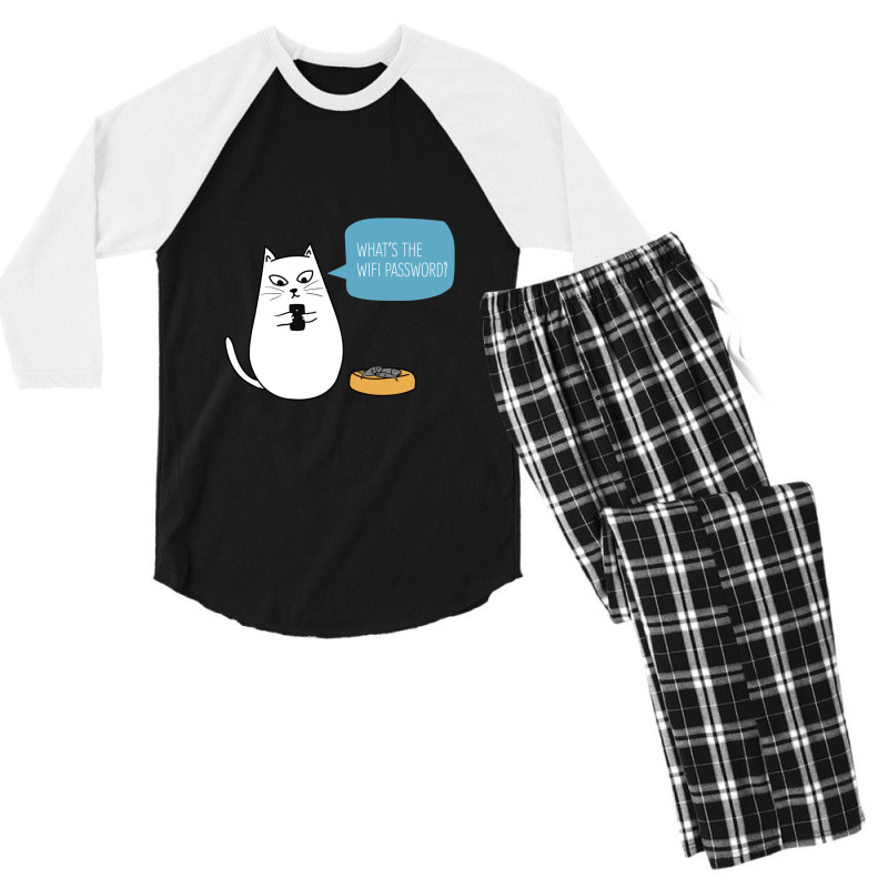 Wifi Cat Gift Men's 3/4 Sleeve Pajama Set | Artistshot