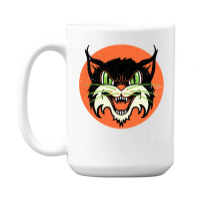 Wild Cat Rockabilly Retro Gift 15 Oz Coffee Mug | Artistshot