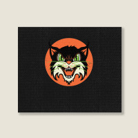 Wild Cat Rockabilly Retro Gift Landscape Canvas Print | Artistshot