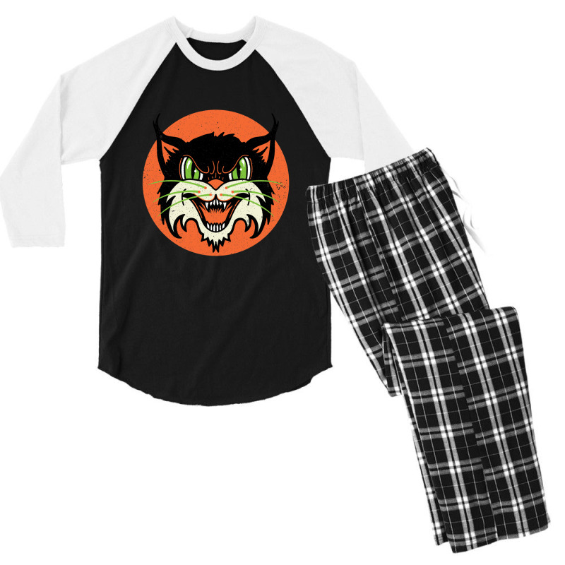 Wild Cat Rockabilly Retro Gift Men's 3/4 Sleeve Pajama Set | Artistshot