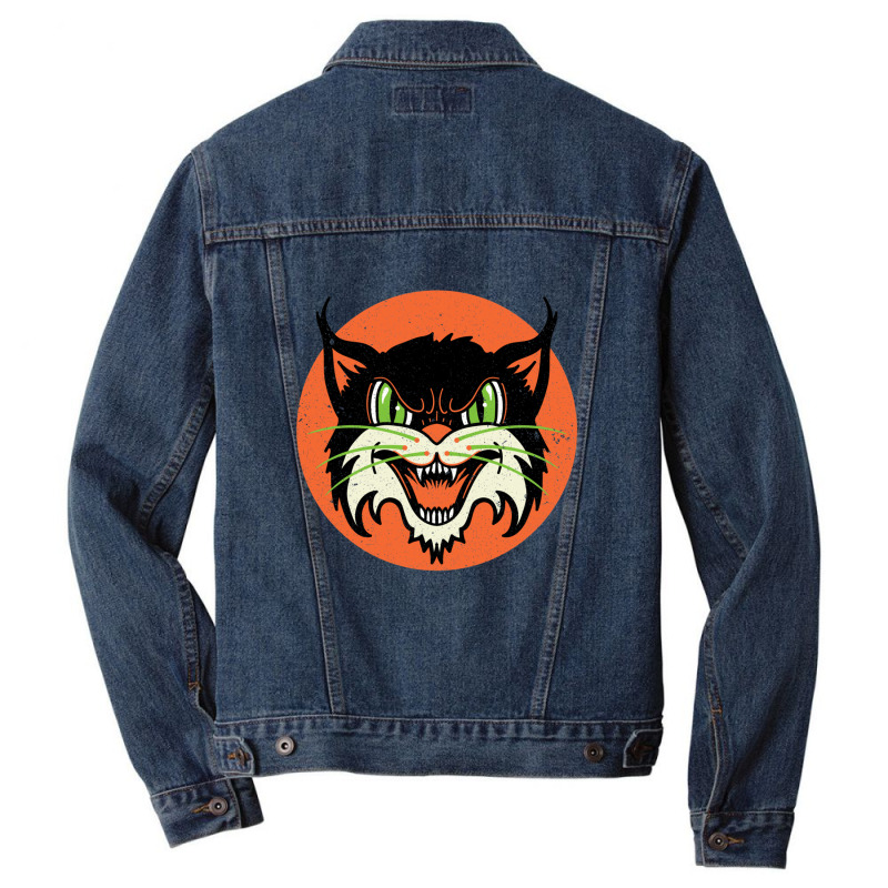 Wild Cat Rockabilly Retro Gift Men Denim Jacket | Artistshot