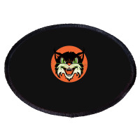 Wild Cat Rockabilly Retro Gift Oval Patch | Artistshot