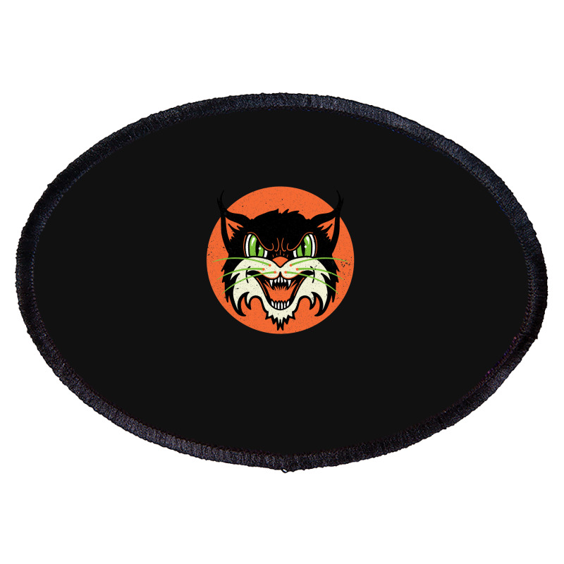 Wild Cat Rockabilly Retro Gift Oval Patch | Artistshot