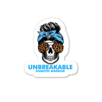 Diabetes Unbreakable Diabetes Warrior Skull Halloweenfor Woman 332 Awa Sticker | Artistshot