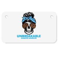 Diabetes Unbreakable Diabetes Warrior Skull Halloweenfor Woman 332 Awa Motorcycle License Plate | Artistshot