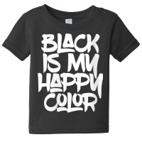 Womens Black Is My Happy Darker Color Light Medium Dark Emo Punk V Nec Baby Tee | Artistshot