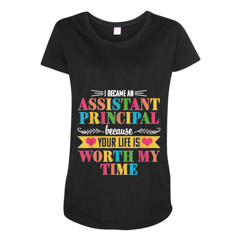 Assistant Principal Cute Appreciation Back To School Gift Maternity Scoop Neck T-shirt by ROGERWILLIAMWARD | Artistshot