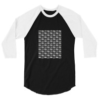 Cassette Pattern Black And White 3/4 Sleeve Shirt | Artistshot