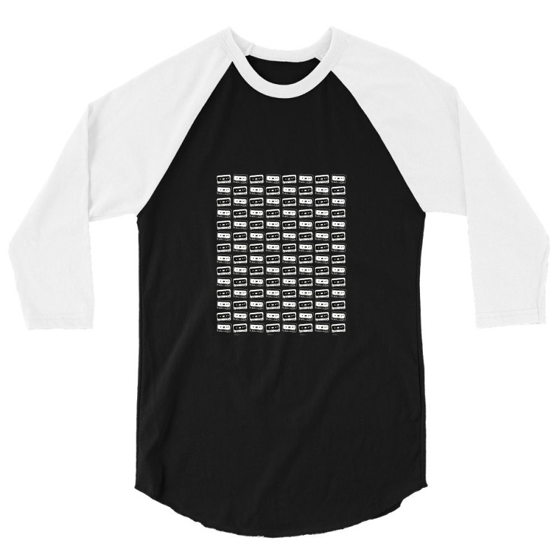 Cassette Pattern Black And White 3/4 Sleeve Shirt by AlmaWilliams | Artistshot