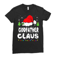 Godfather Claus Christmas Pajama Family Matching Xmas Light Ladies Fitted T-shirt | Artistshot