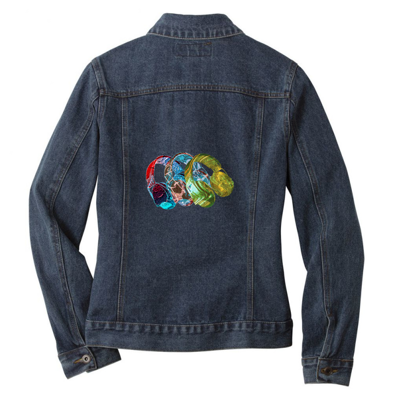 Awesome Deejay Headphones 1 Ladies Denim Jacket by LarryCory | Artistshot