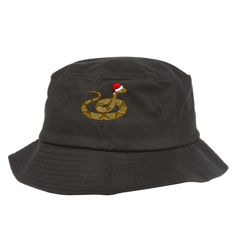 Merry Hissmas Christmas Santa Hat Copperhead Snake Long Sleeve T Shirt Bucket Hat | Artistshot