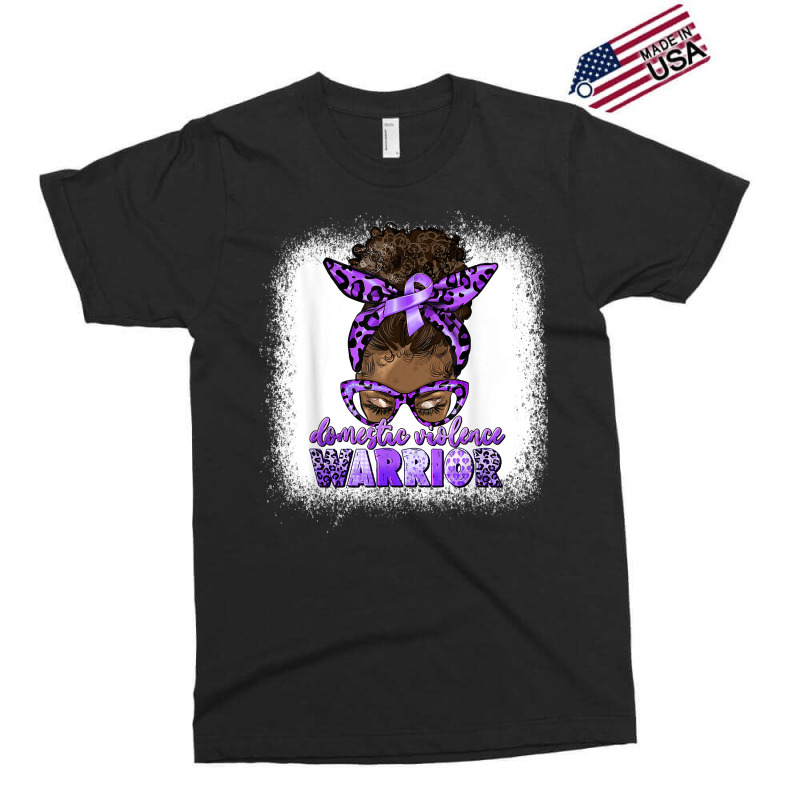 Black Woman Domestic Violence Warrior Afro Messy Bun Purple T Shirt Exclusive T-shirt | Artistshot