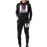 Black Woman Domestic Violence Warrior Afro Messy Bun Purple T Shirt Hoodie & Jogger Set | Artistshot