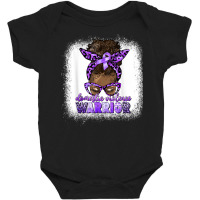 Black Woman Domestic Violence Warrior Afro Messy Bun Purple T Shirt Baby Bodysuit | Artistshot