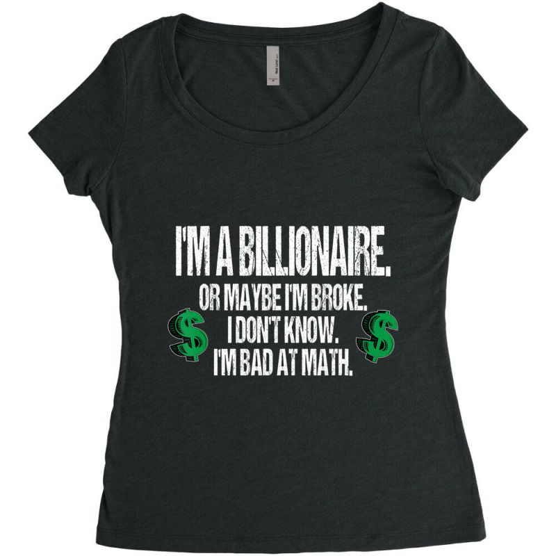 Bad At Math Quote Dollar Sign Women's Triblend Scoop T-shirt by cm-arts | Artistshot