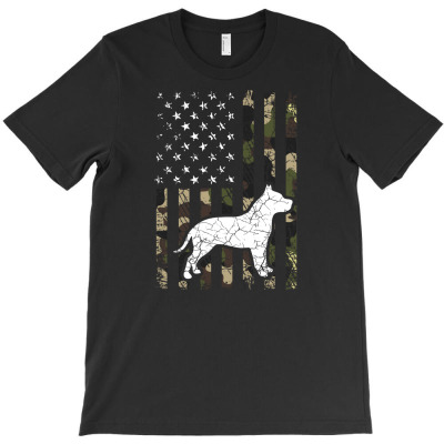 Pitbull Camouflage Usa Flag T-shirt Designed By Irma Rahmawati