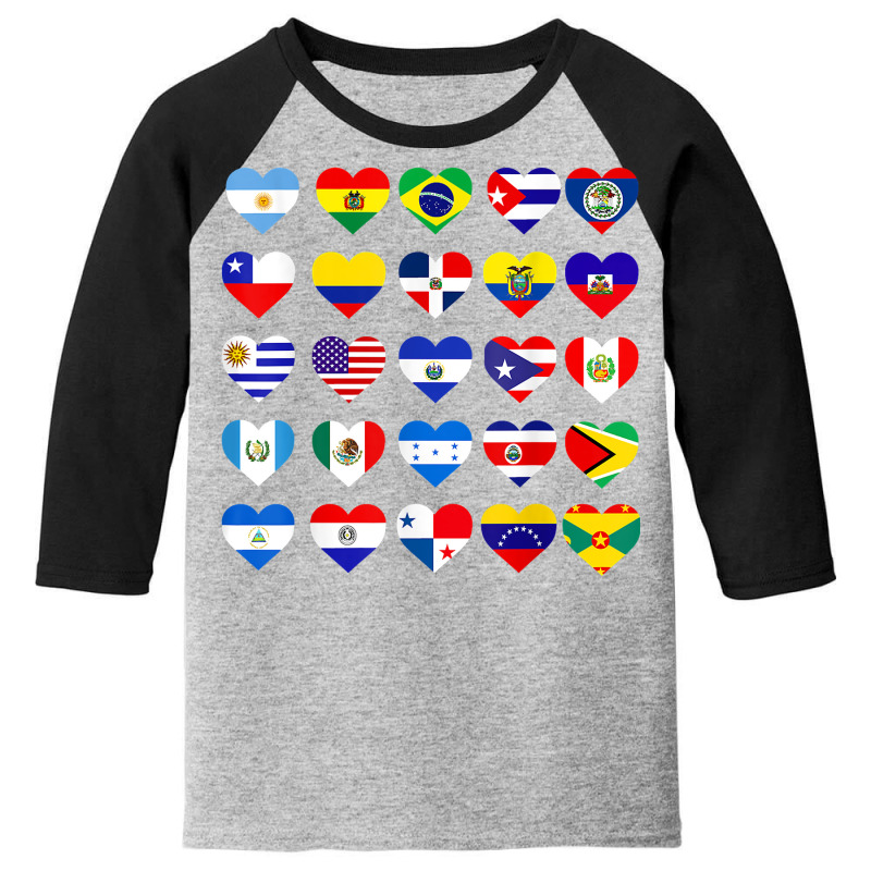 All Latin American Flags Countries Hispanic Heritage Month T Shirt Youth 3/4 Sleeve by cm-arts | Artistshot