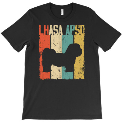 Lhasa Apso Dog Vintage Retro Style T-shirt Designed By Irma Rahmawati