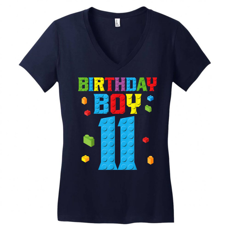 Master Builder 11th Birthday Boy 11 Year Building Bricks T Shirt Women's V-Neck T-Shirt by cm-arts | Artistshot