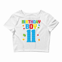 Master Builder 11th Birthday Boy 11 Year Building Bricks T Shirt Crop Top | Artistshot