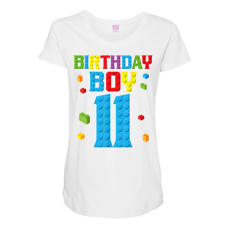 Master Builder 11th Birthday Boy 11 Year Building Bricks T Shirt Maternity Scoop Neck T-shirt by cm-arts | Artistshot