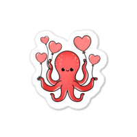 Octopus With Heart Balloons Valentines Day Octopus Sticker | Artistshot