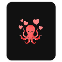 Octopus With Heart Balloons Valentines Day Octopus Mousepad | Artistshot