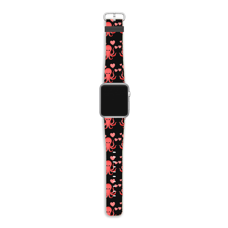 Octopus With Heart Balloons Valentines Day Octopus Apple Watch Band | Artistshot