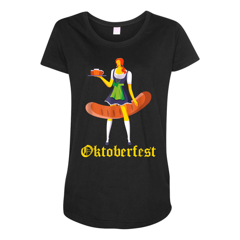 Prost! Oktoberfest Welcome To The Sausage Party German Beer T Shirt Maternity Scoop Neck T-shirt by cm-arts | Artistshot