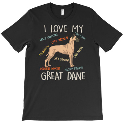 I Love My Great Dane Dog Lover Mom Dad Cute Funny Gift T-shirt Designed By Irma Rahmawati
