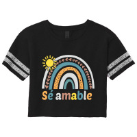 Sé Amable Spanish Bilingual Teacher Be Kind Boho Rainbow Pullover Hoo Scorecard Crop Tee | Artistshot