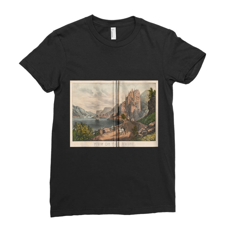 Vintage Rhine River Illustration (1907) Zip Hoodie Ladies Fitted T-Shirt by cm-arts | Artistshot