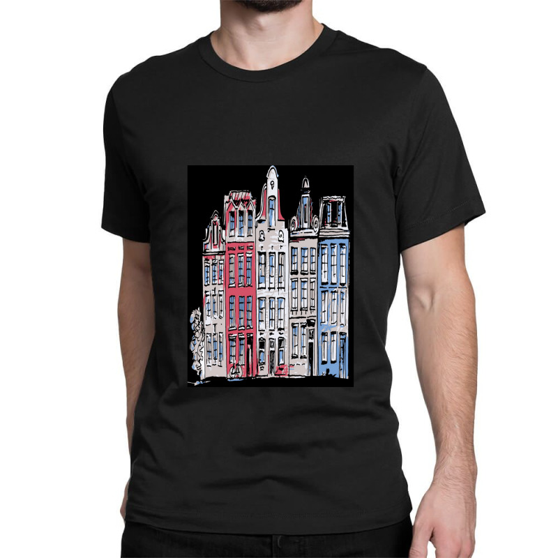 Cartoon Street Amsterdam Buildings Holland Classic T-shirt by AnitaBiegacki | Artistshot