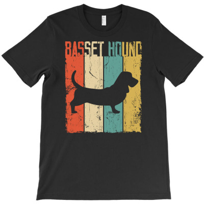 Basset Hound Dog Vintage Retro Style T-shirt Designed By Irma Rahmawati